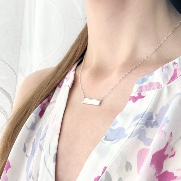 New ORSI Silver Morgan Bar Necklace Gold Plated - Picture 2 of 6